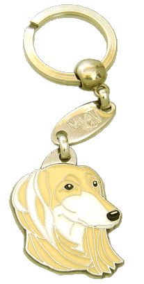 SALUKI, LEVRIERO PERSIANO BIANCO CREAM - Medagliette per cani, medagliette per cani incise, medaglietta, incese medagliette per cani online, personalizzate medagliette, medaglietta, portachiavi
